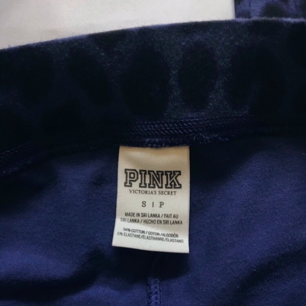 VS PINK Leopard Print Leggings Blue Small - Picture 7 of 11